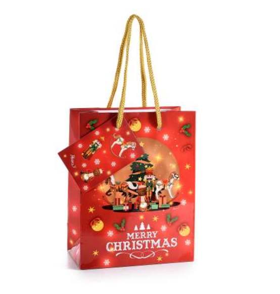 Sacchetto regalo con stampa natalizia 24pz.